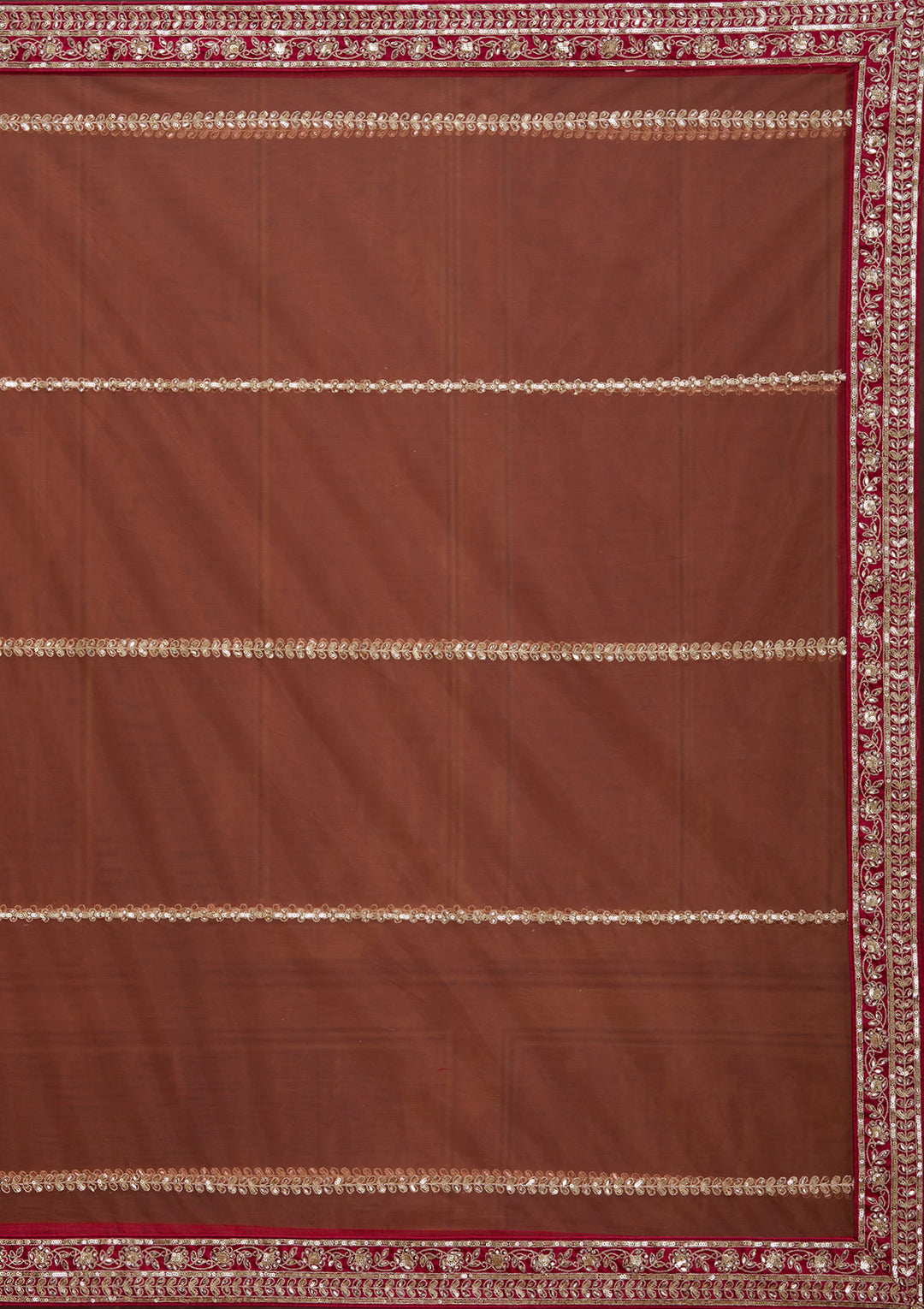 Rust Cording Net Readymade Lehenga