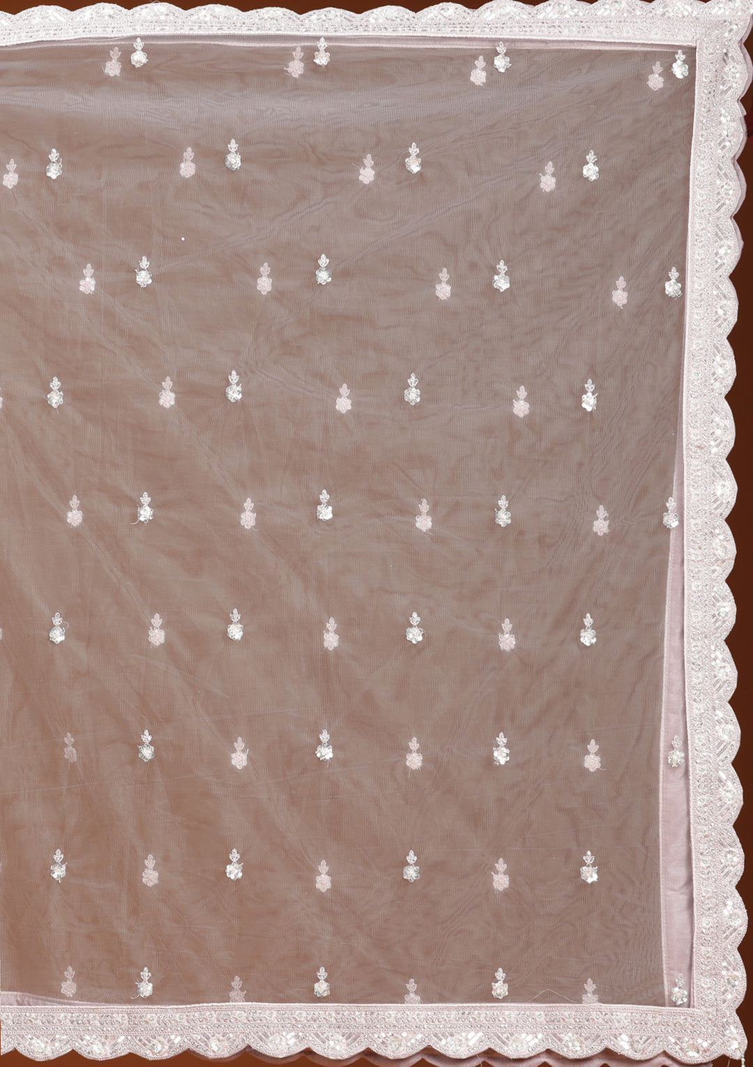 Baby Pink Zariwork (Silver) Net Readymade Lehenga