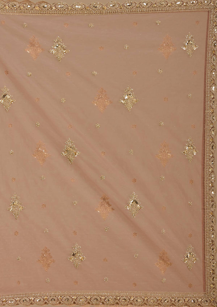 Onion Pink Cording Net Readymade Lehenga