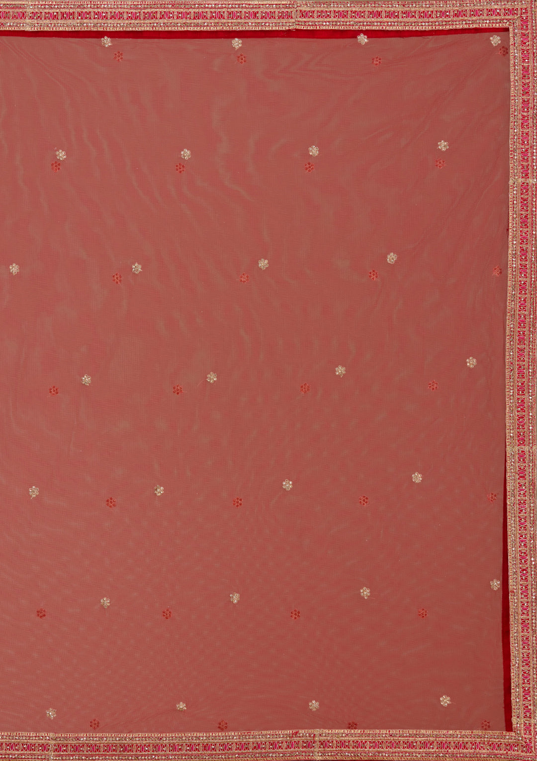 Red Cording Raw Silk Readymade Lehenga