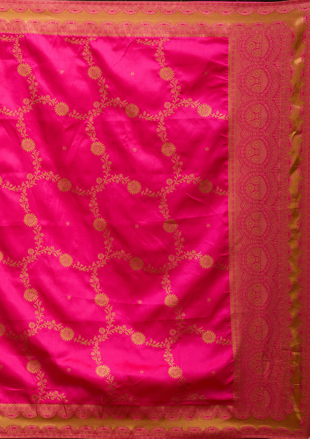 Beige Banarasi Semi-Stitched Lehenga