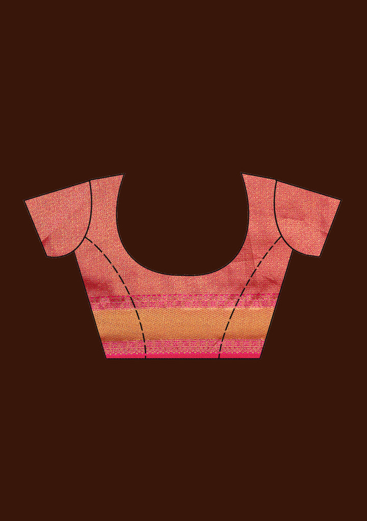 Beige Banarasi Semi-Stitched Lehenga