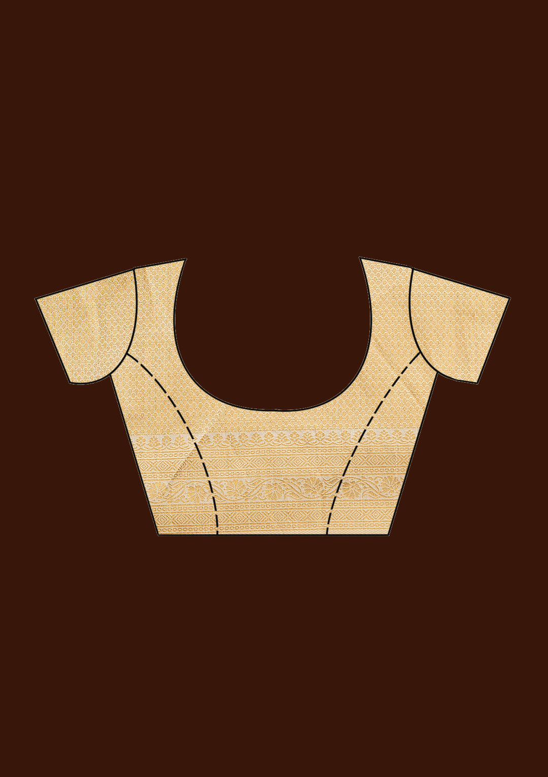 Off White  Banarasi Semi-Stitched Lehenga