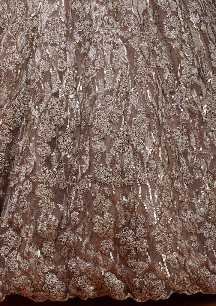 Gold Sequins Net Gown