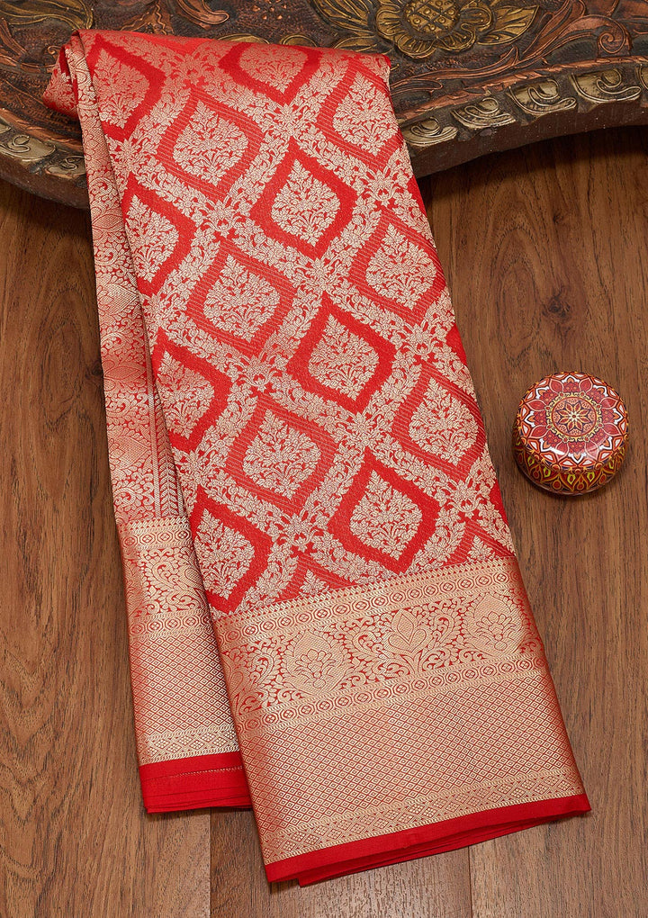 Red Zariwork Pure Silk Saree