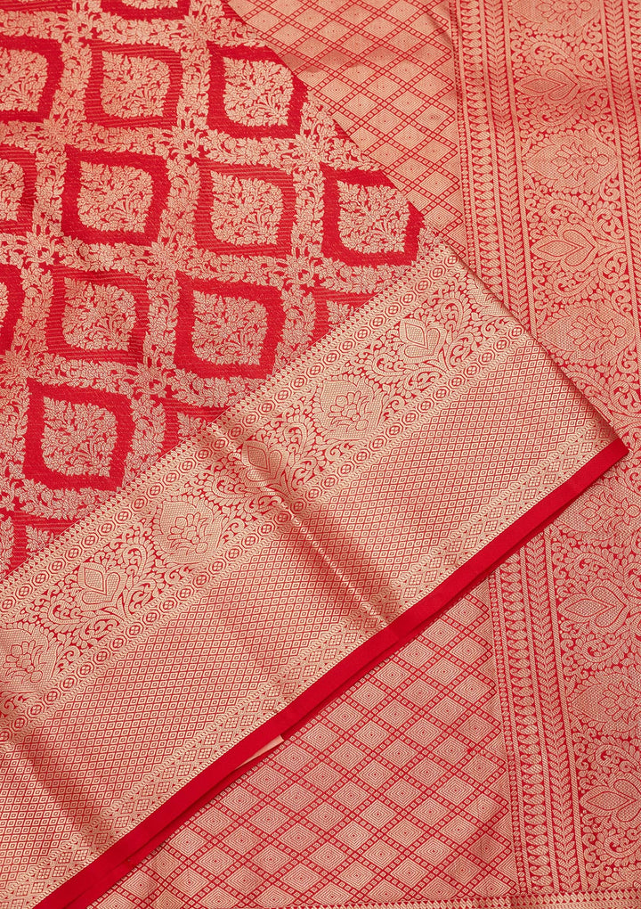 Red Zariwork Pure Silk Saree