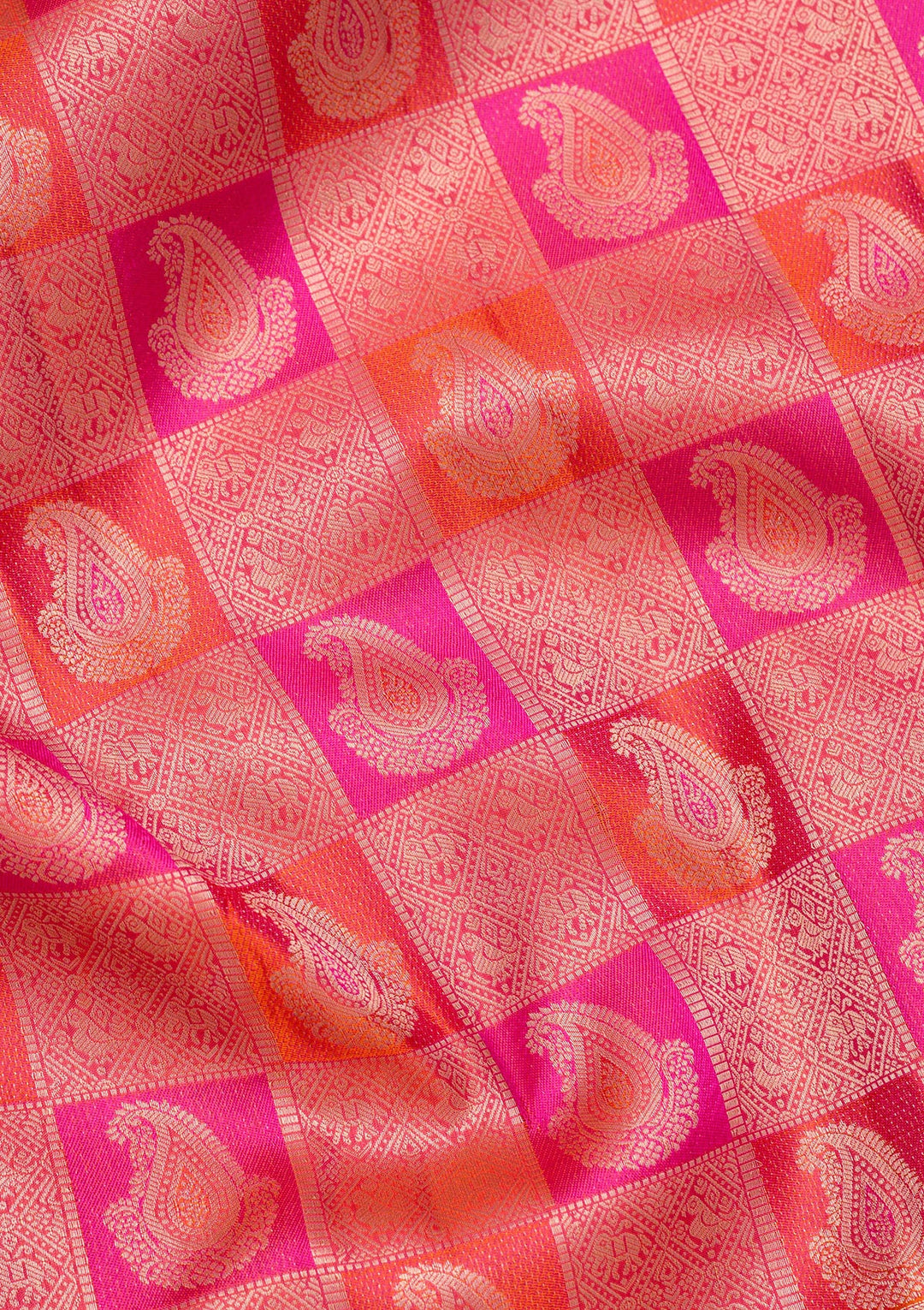 Orange Zariwork  Silk Saree