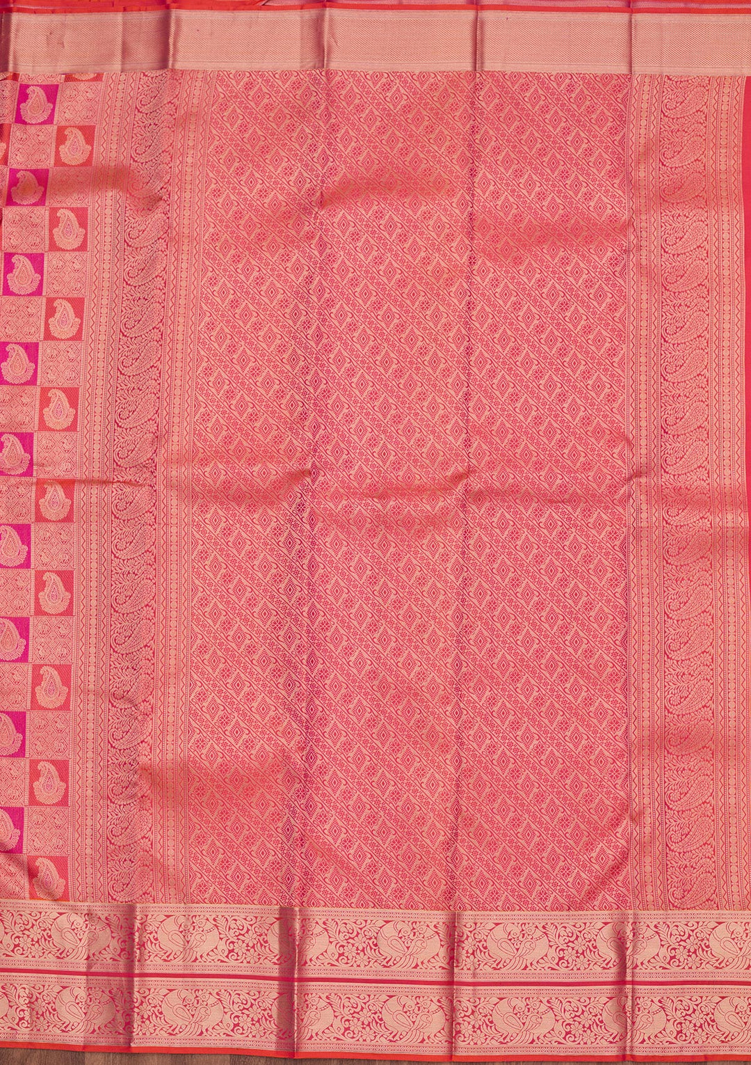 Orange Zariwork  Silk Saree