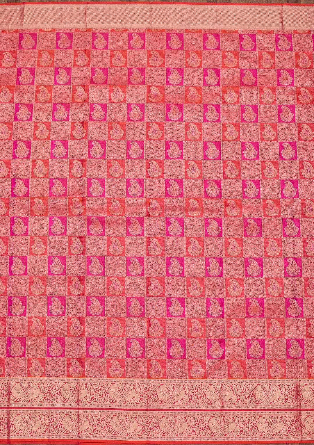 Orange Zariwork  Silk Saree