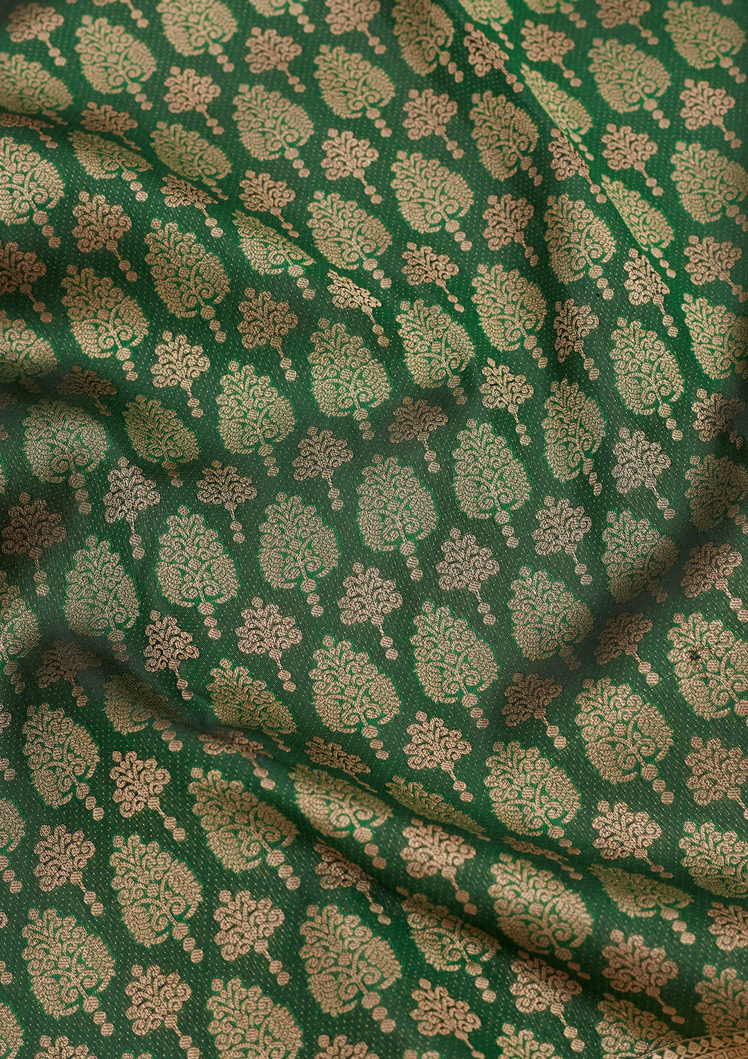 Bottle Green Zariwork Silk Saree