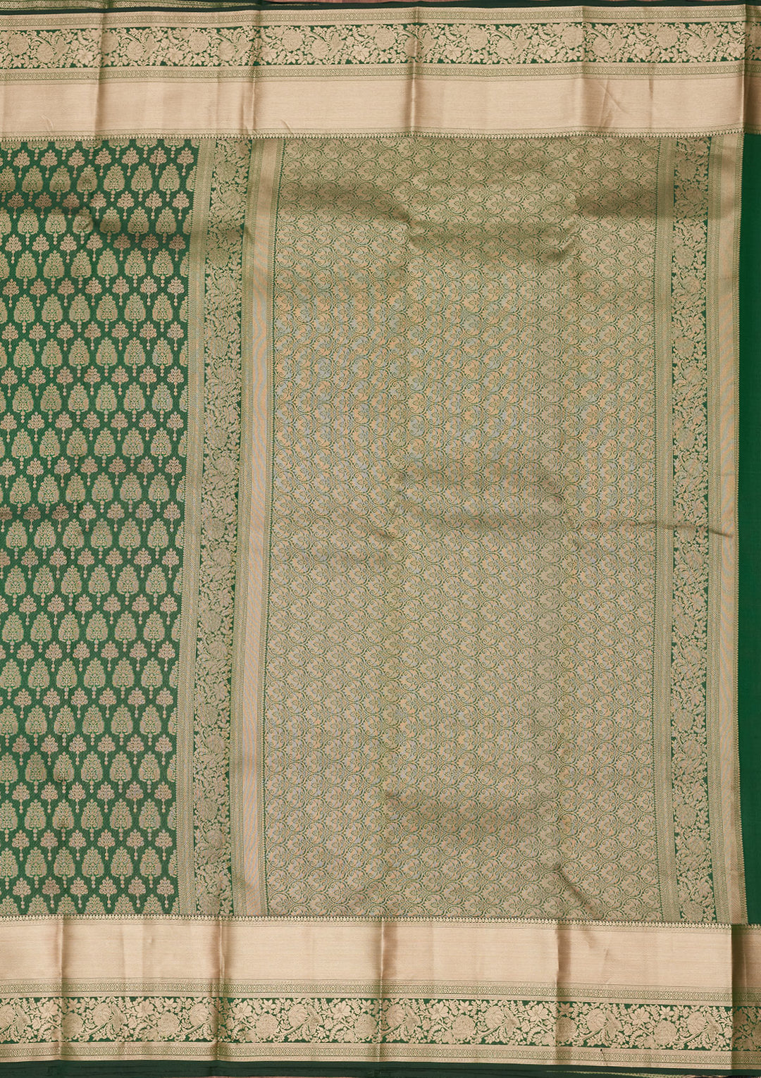 Bottle Green Zariwork Silk Saree