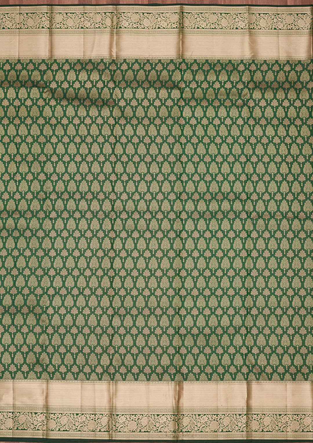Bottle Green Zariwork Silk Saree