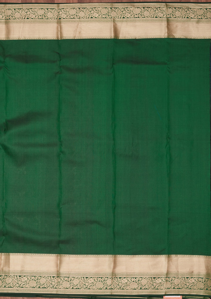 Bottle Green Zariwork Silk Saree
