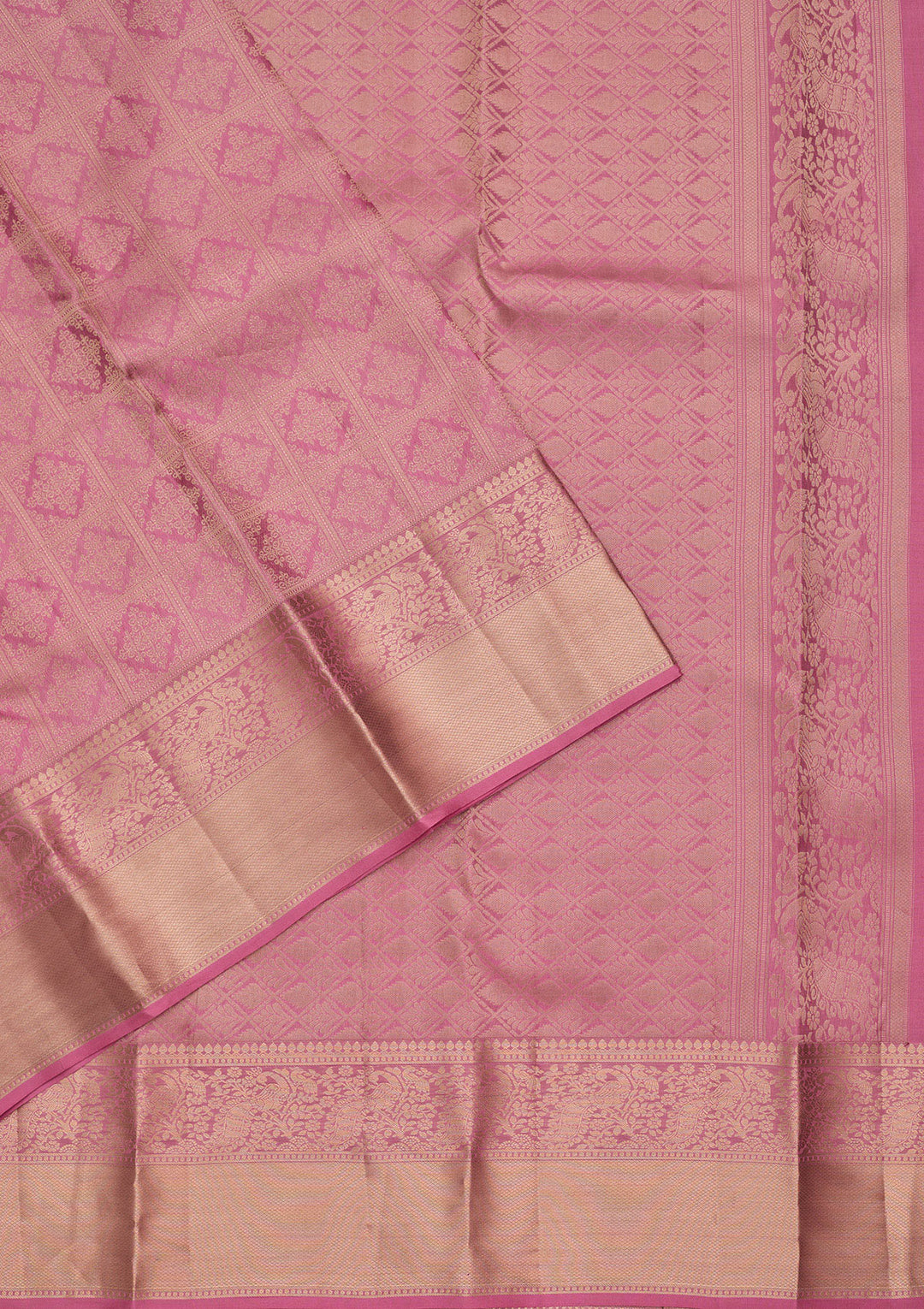 Onion Pink Zariwork (Gold) Silk Saree