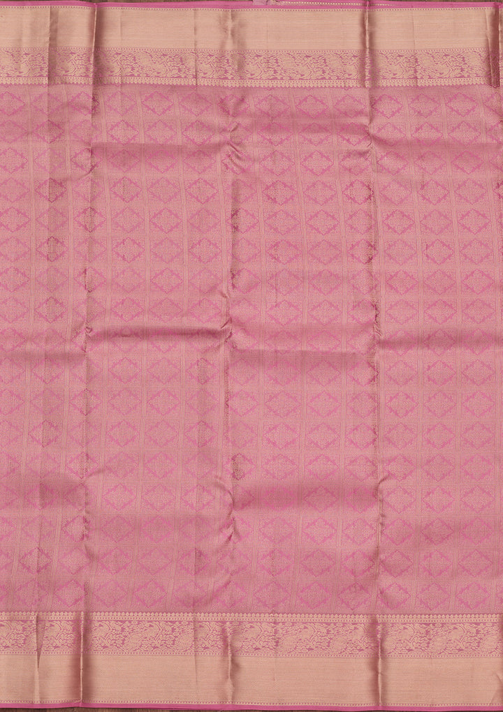 Onion Pink Zariwork (Gold) Silk Saree