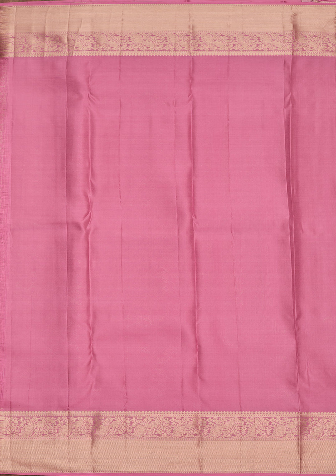 Onion Pink Zariwork (Gold) Silk Saree