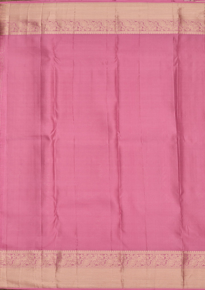 Onion Pink Zariwork (Gold) Silk Saree