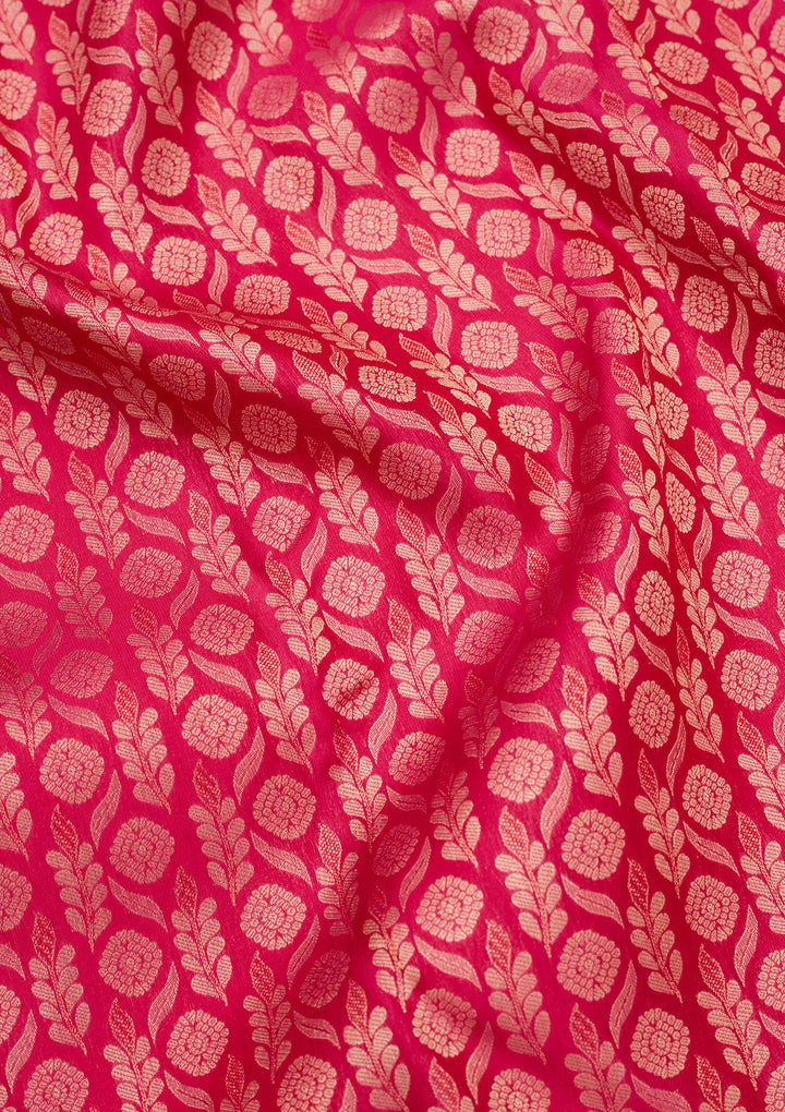 Rani Pink Zariwork (Gold) Silk Saree