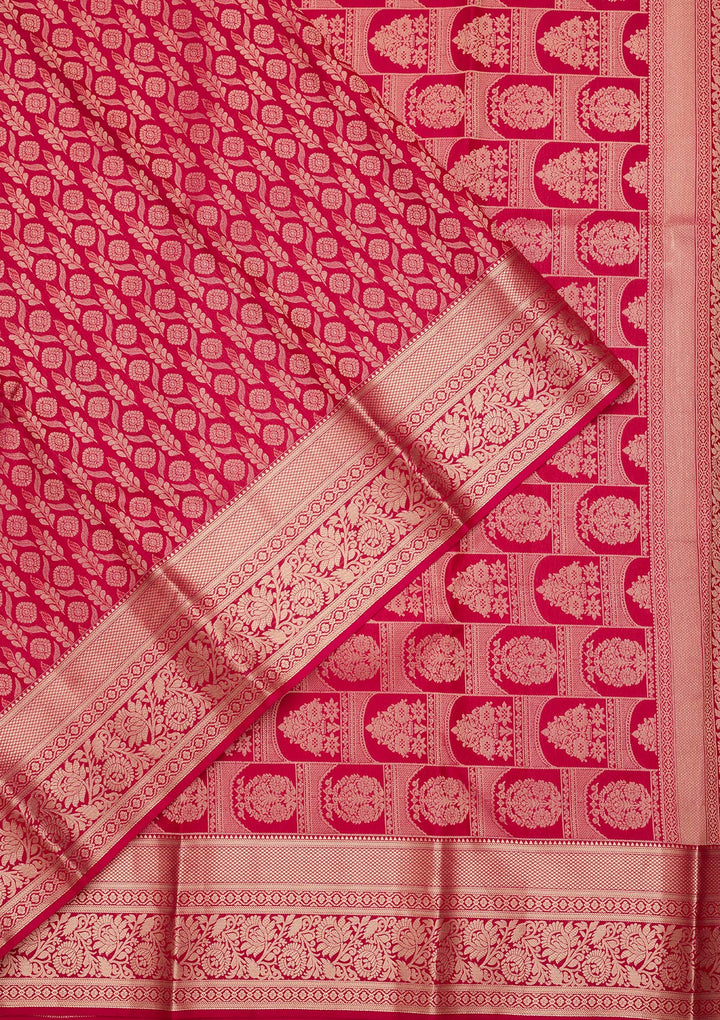 Rani Pink Zariwork (Gold) Silk Saree