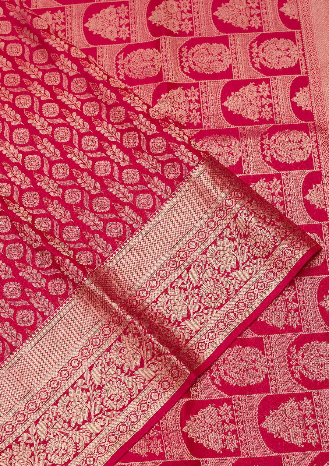 Rani Pink Zariwork (Gold) Silk Saree