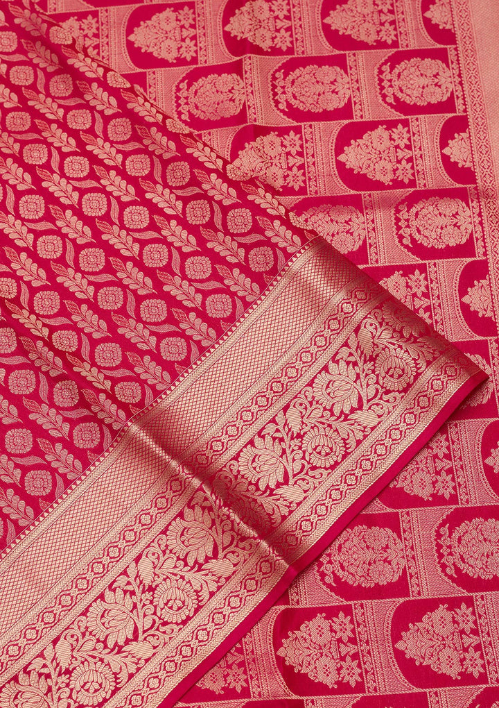 Rani Pink Zariwork (Gold) Silk Saree