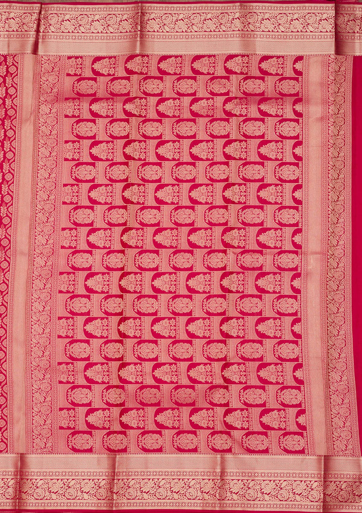 Rani Pink Zariwork (Gold) Silk Saree