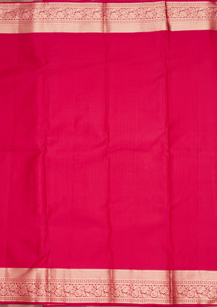 Rani Pink Zariwork (Gold) Silk Saree