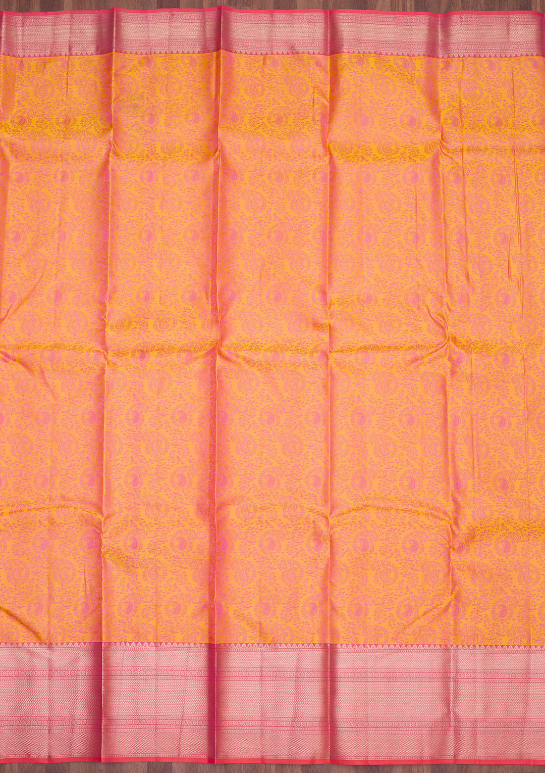 Mustard Zariwork Pure Silk Saree