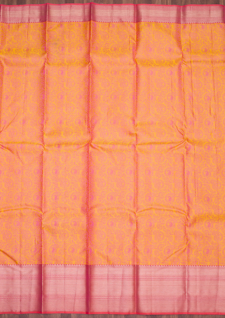 Mustard Zariwork Pure Silk Saree