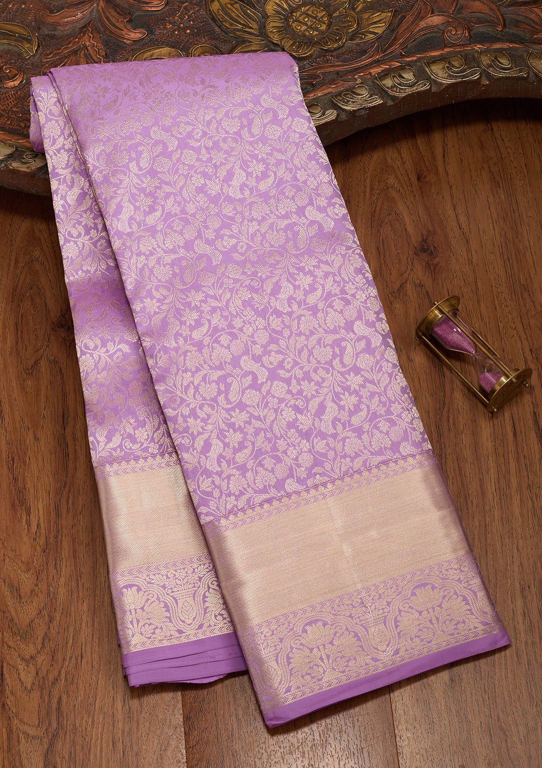 Lavender Zariwork Pure Silk Saree