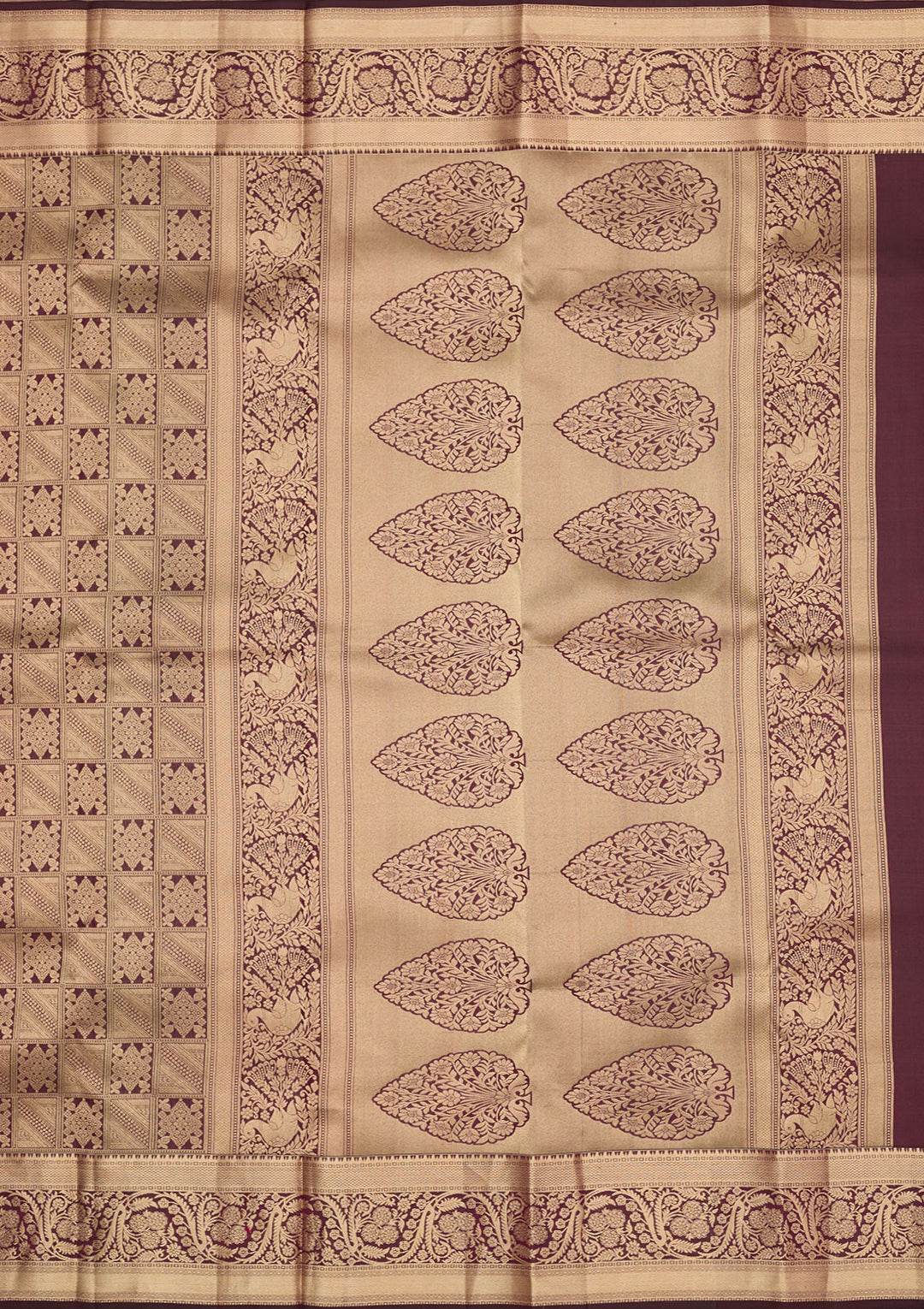 Brown Zariwork Pure Silk Saree