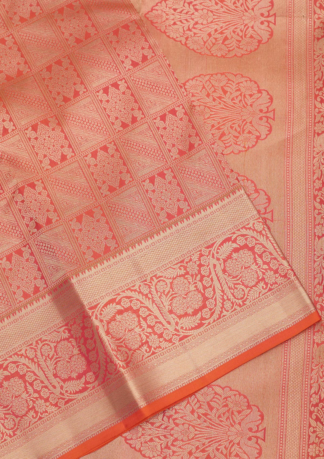 Orange Zariwork Pure Silk Saree