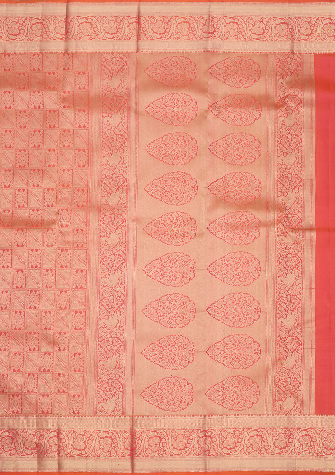 Orange Zariwork Pure Silk Saree