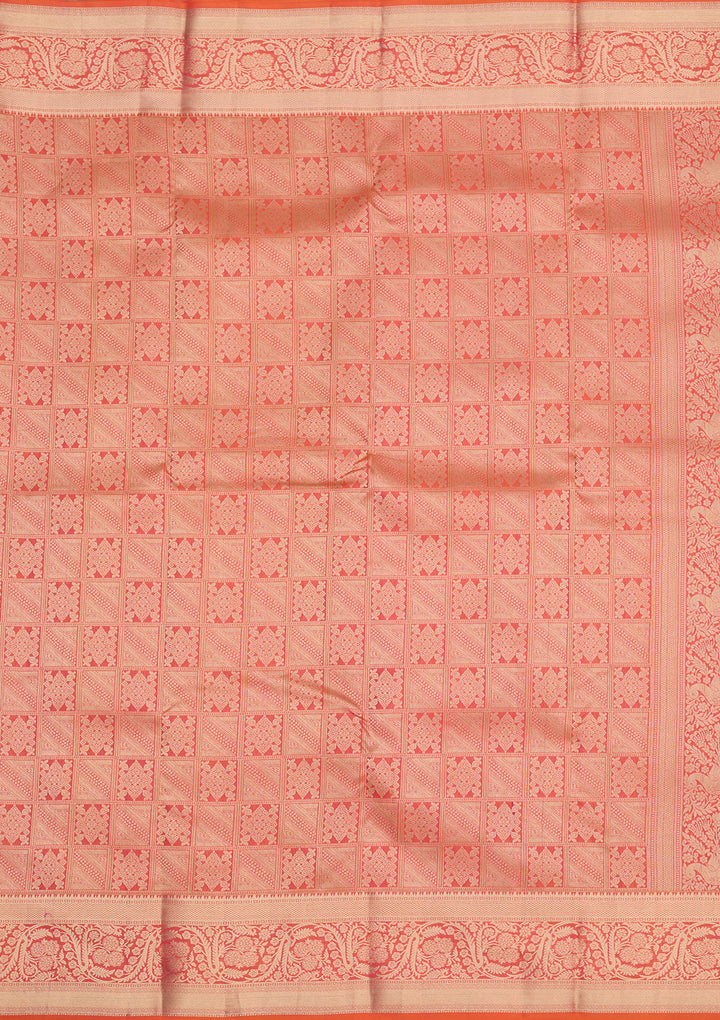 Orange Zariwork Pure Silk Saree