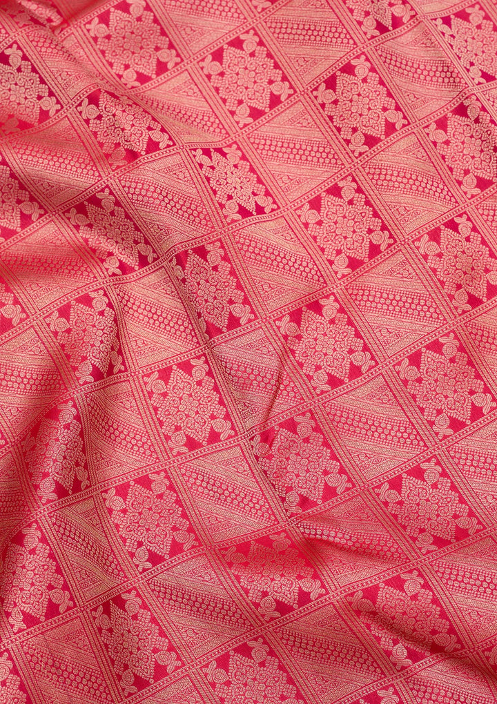 Rani Pink Zariwork Silk Saree