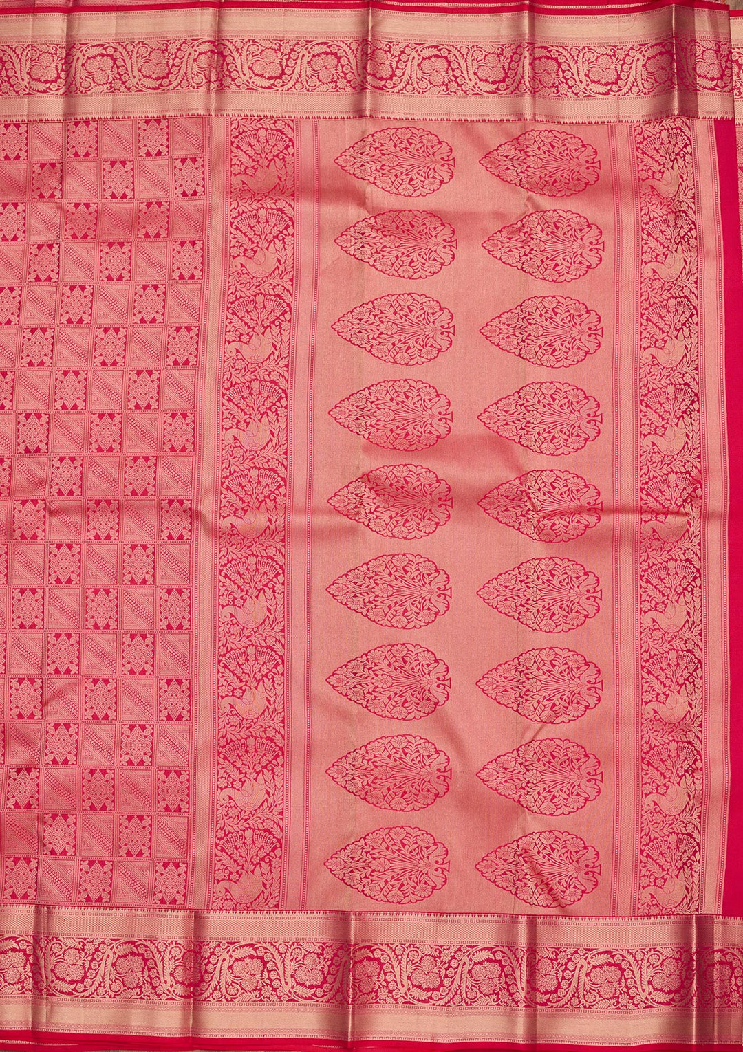 Rani Pink Zariwork Silk Saree