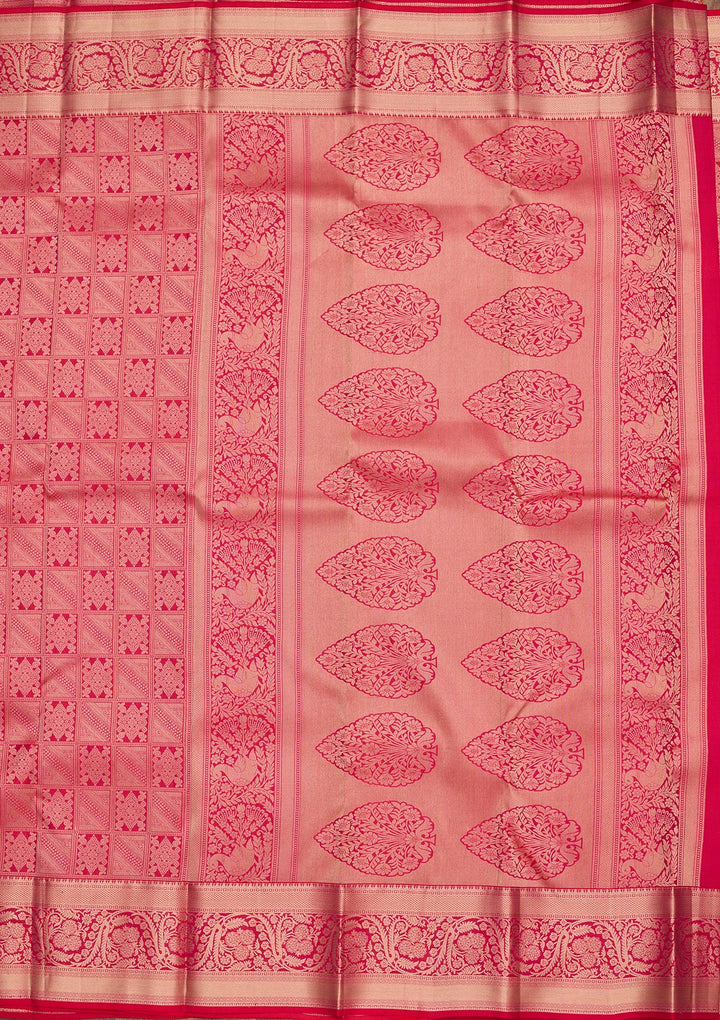 Rani Pink Zariwork Silk Saree