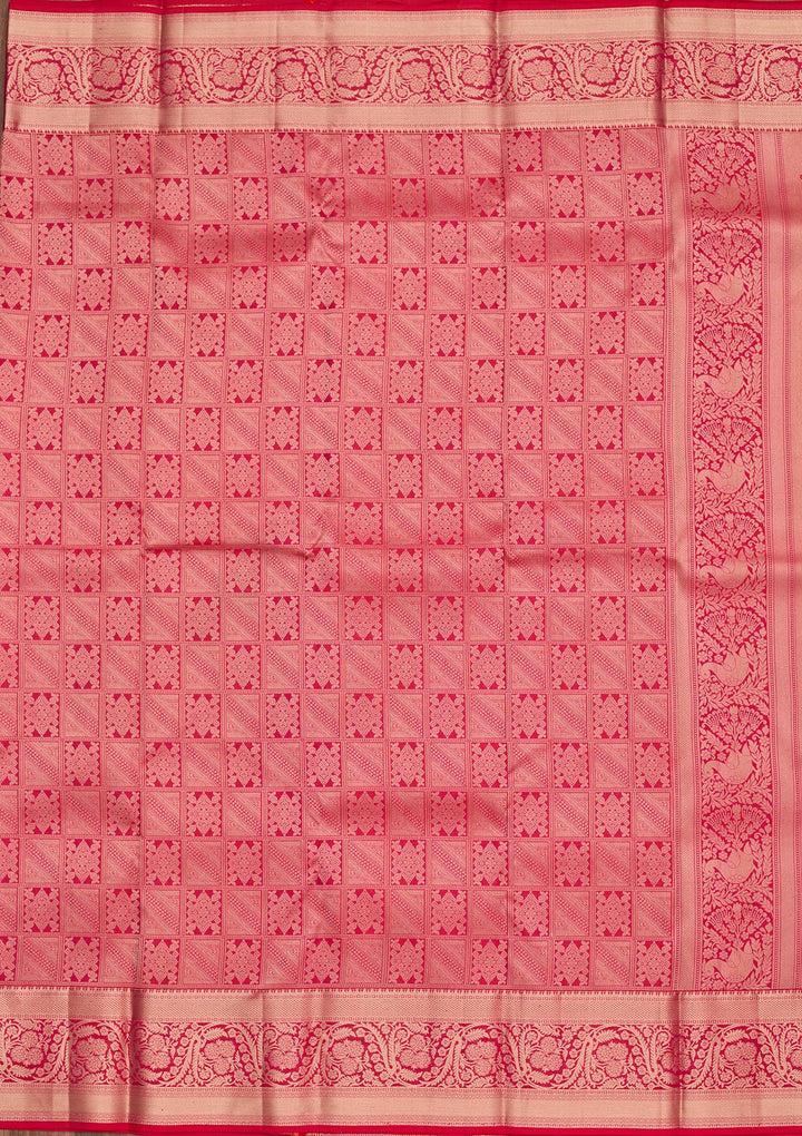 Rani Pink Zariwork Silk Saree
