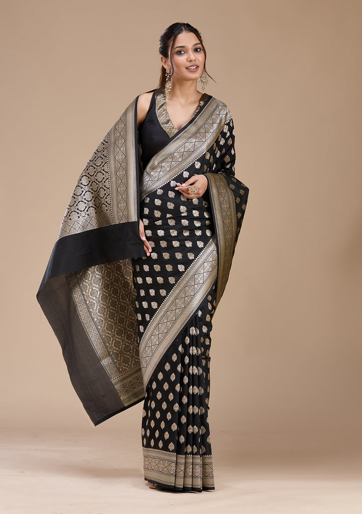Black Zariwork (Gold) Silk Saree