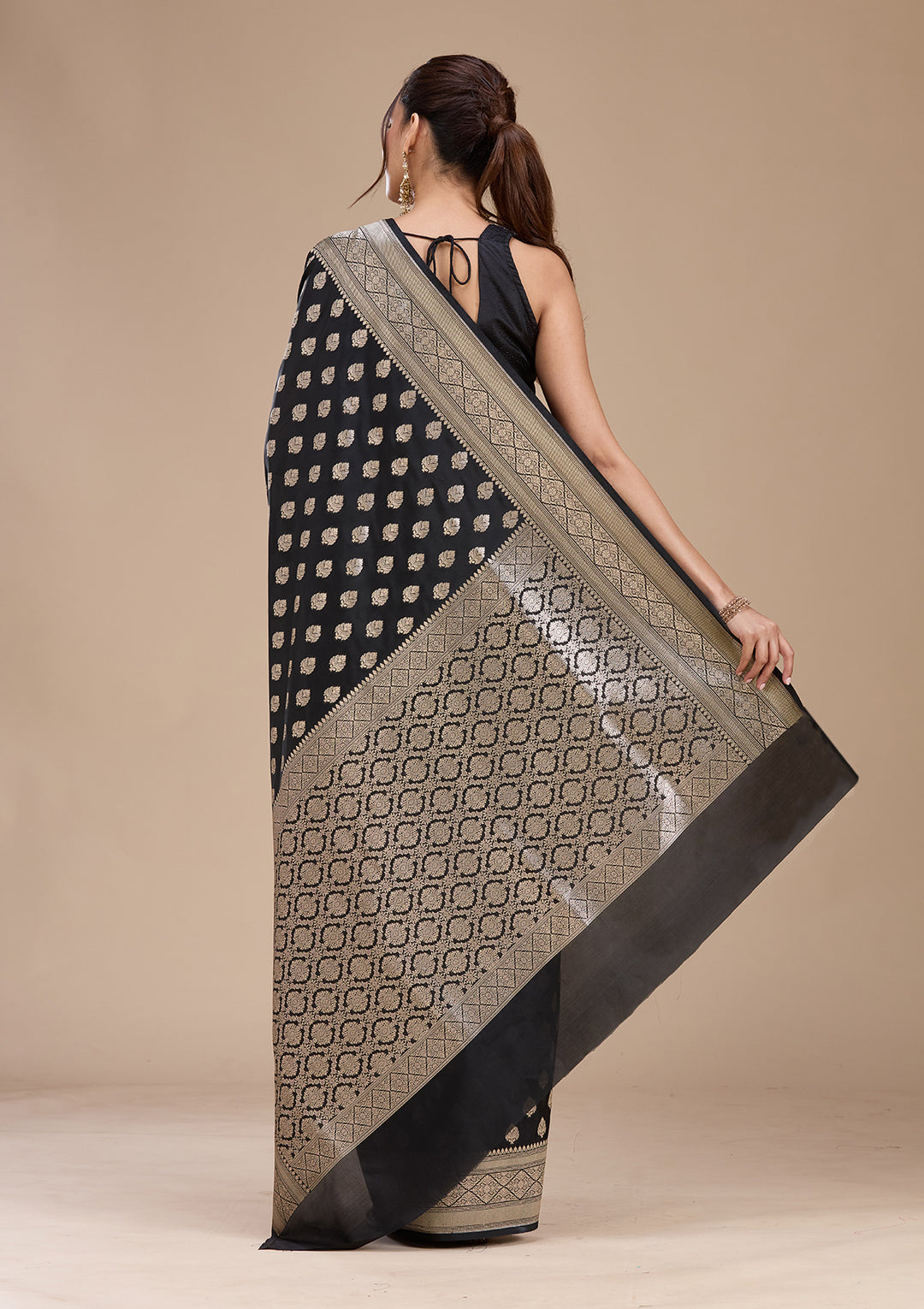 Black Zariwork (Gold) Silk Saree