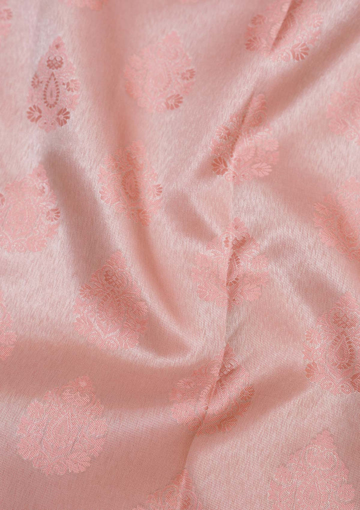 Peach Zariwork Pure Silk Saree