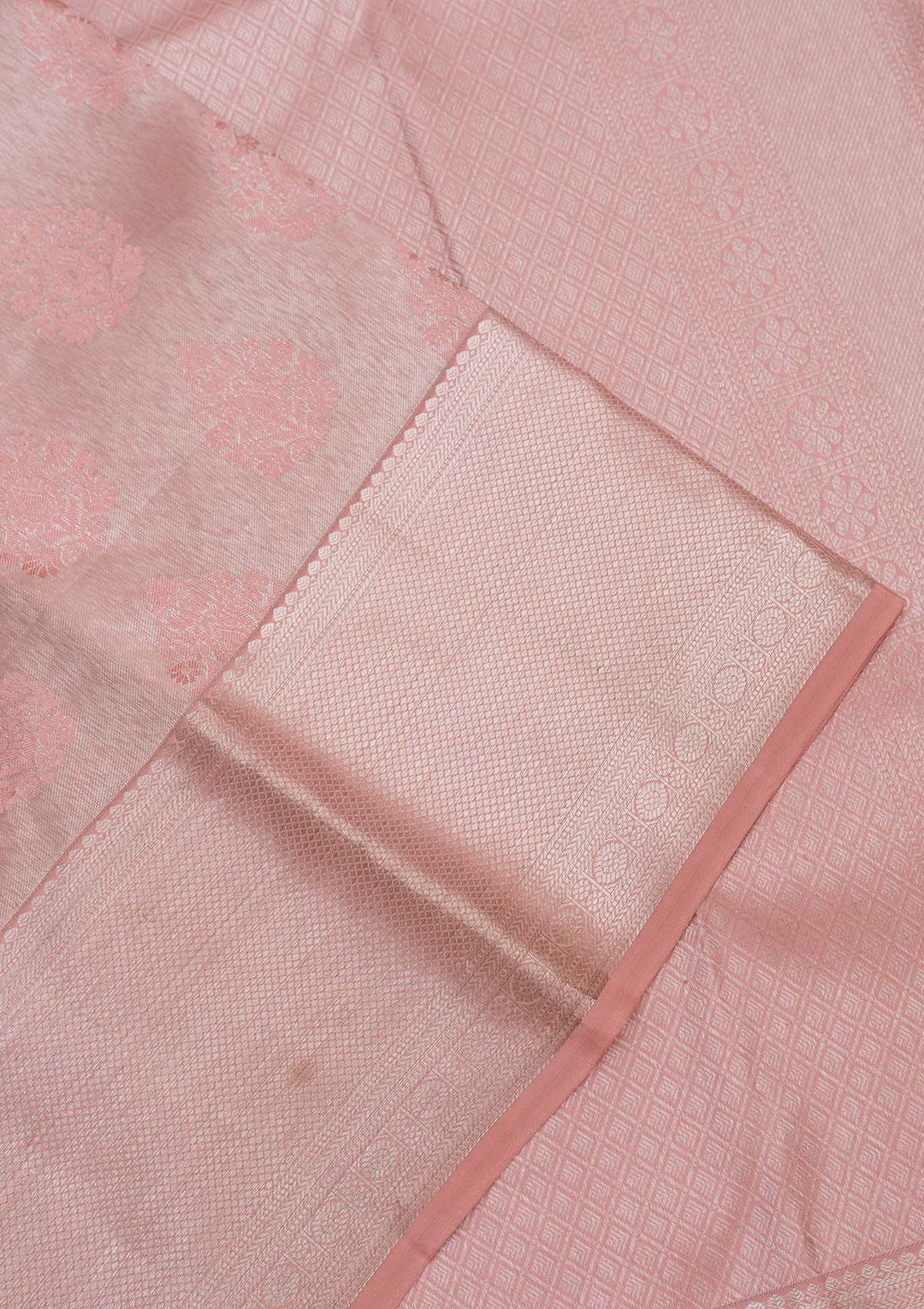 Peach Zariwork Pure Silk Saree