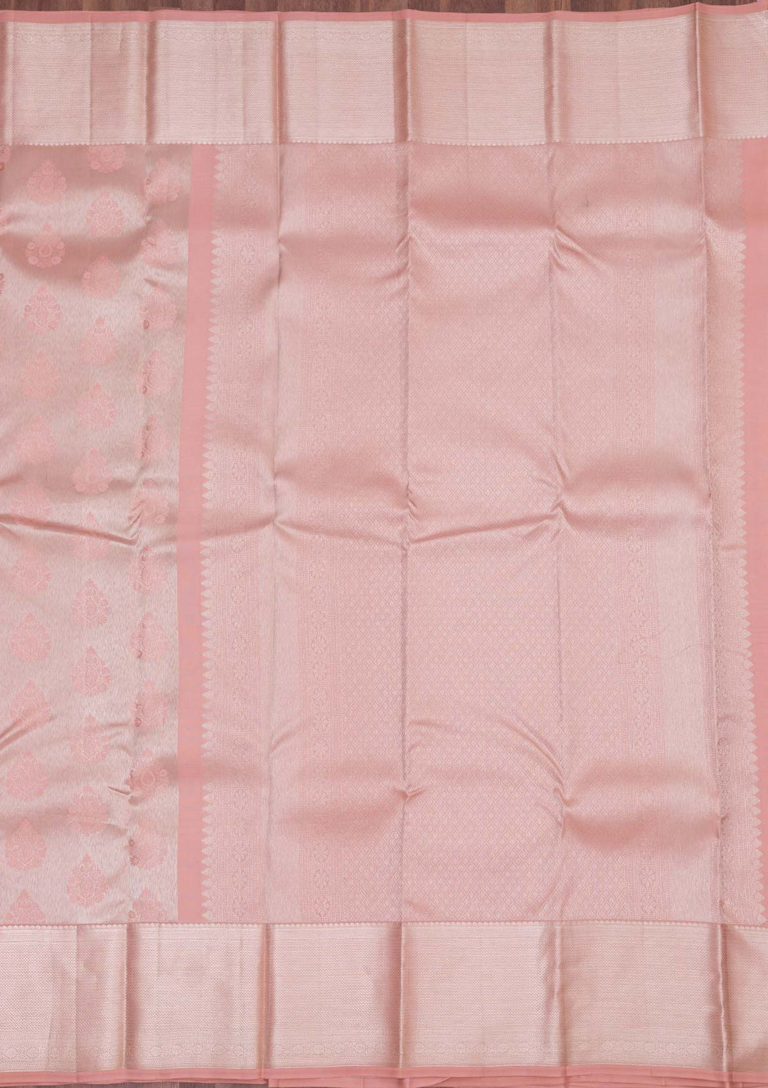 Peach Zariwork Pure Silk Saree