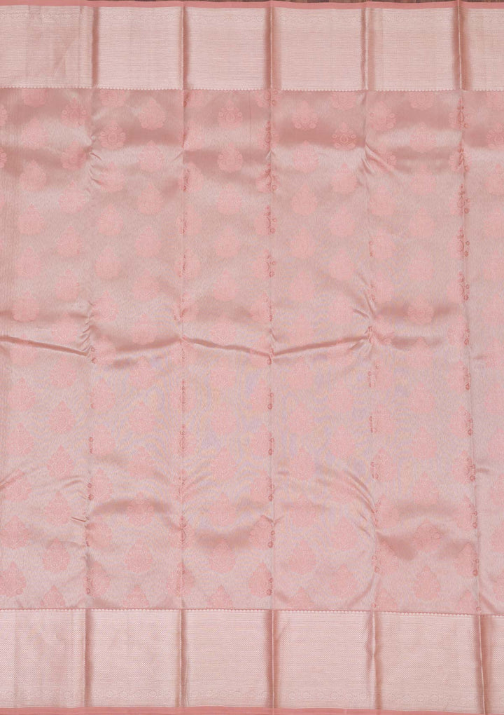 Peach Zariwork Pure Silk Saree