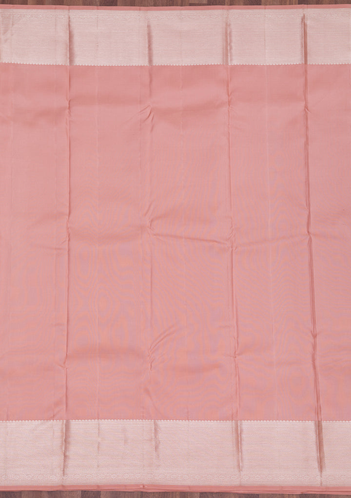 Peach Zariwork Pure Silk Saree