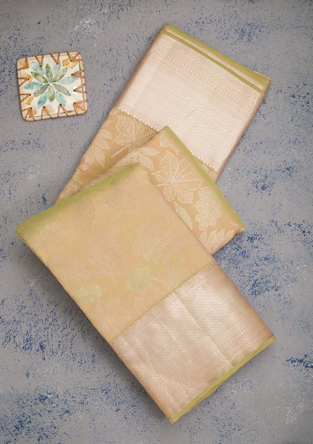 Parrot Green Zariwork Pure Silk Saree
