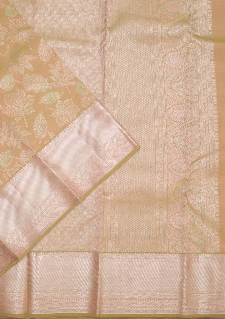 Parrot Green Zariwork Pure Silk Saree