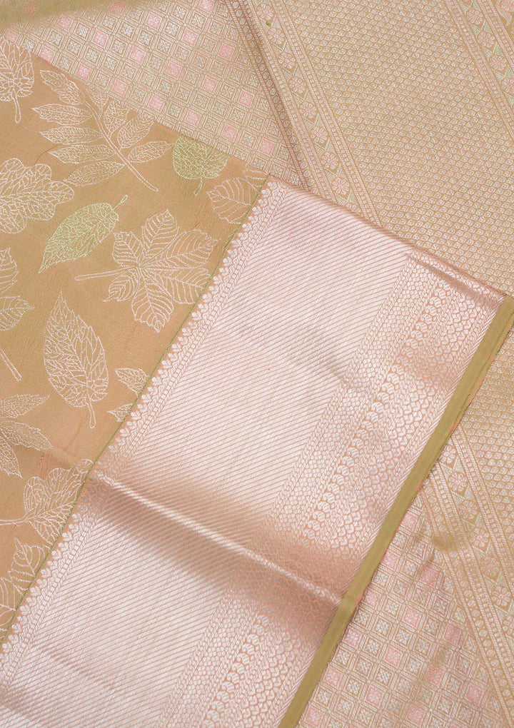 Parrot Green Zariwork Pure Silk Saree