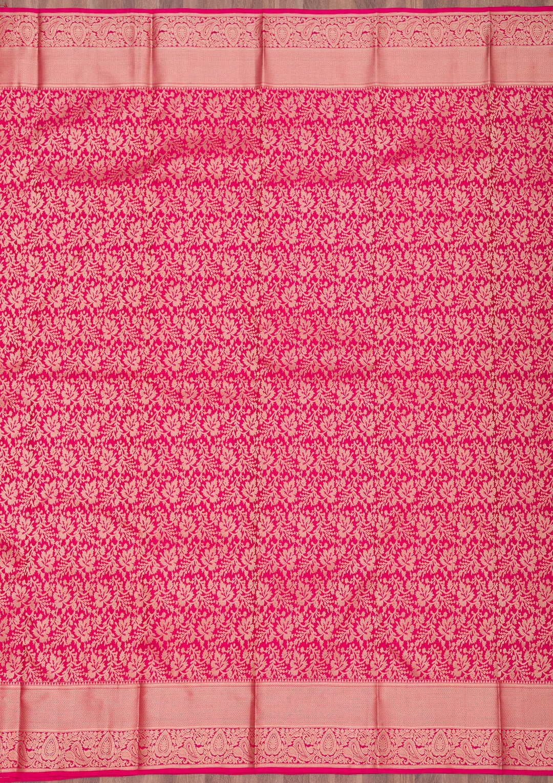 Rani Pink Zariwork Pure Silk Saree