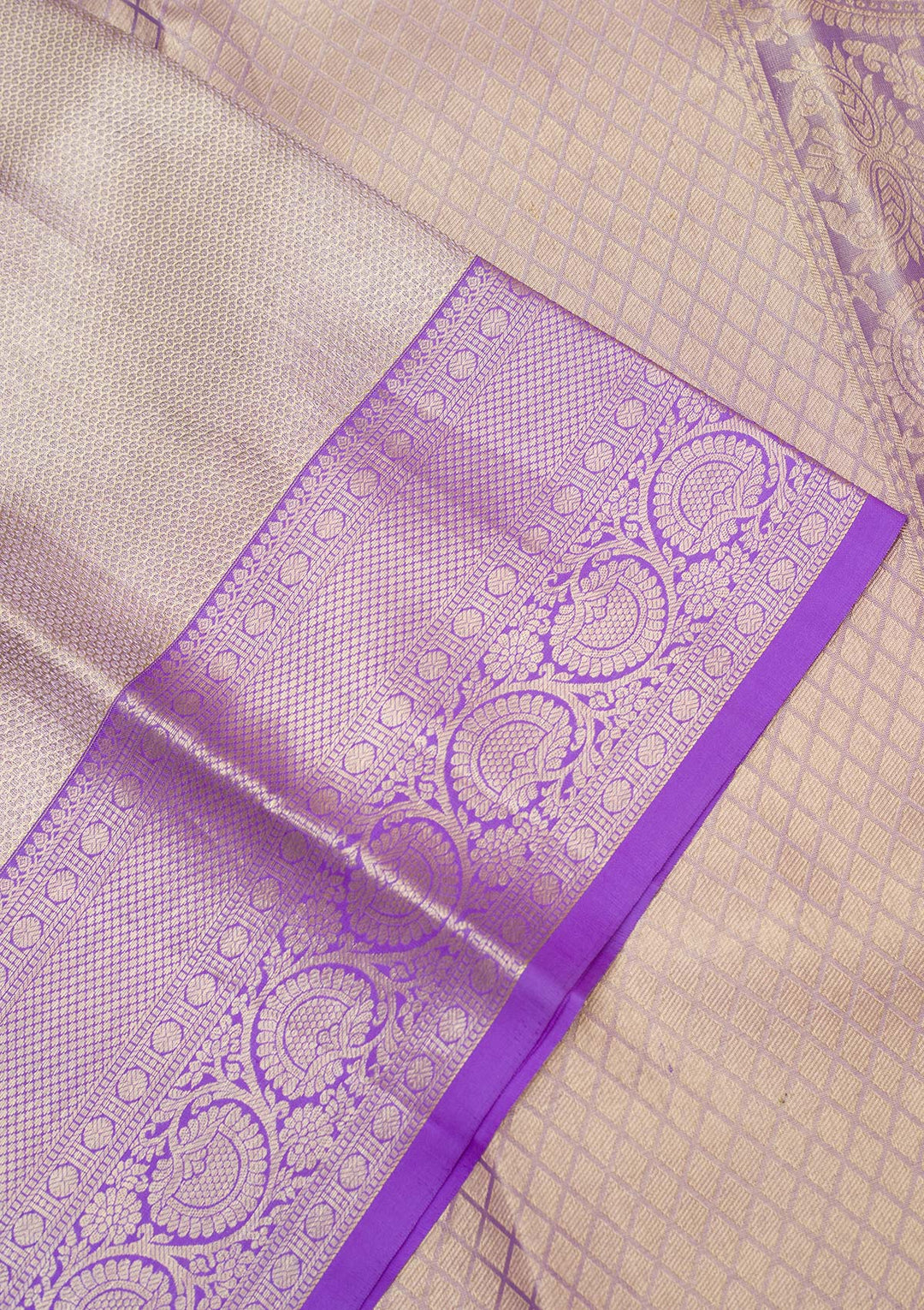 Beige Zariwork Pure Silk Saree